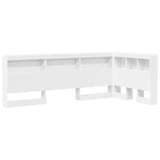 Storage Headboard White Engineered Wood - Front View