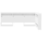 Storage Headboard White Engineered Wood - Rear View
