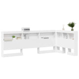 Storage Headboard White Engineered Wood