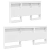 Storage Headboard with Shelf White 140 cm Engineered Wood - Top-Down View