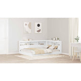 Storage Headboard with Shelf White 160 cm Engineered Wood