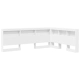 Storage Headboard with Shelf White 160 cm Engineered Wood - Front View