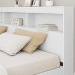 Storage Headboard White Engineered Wood