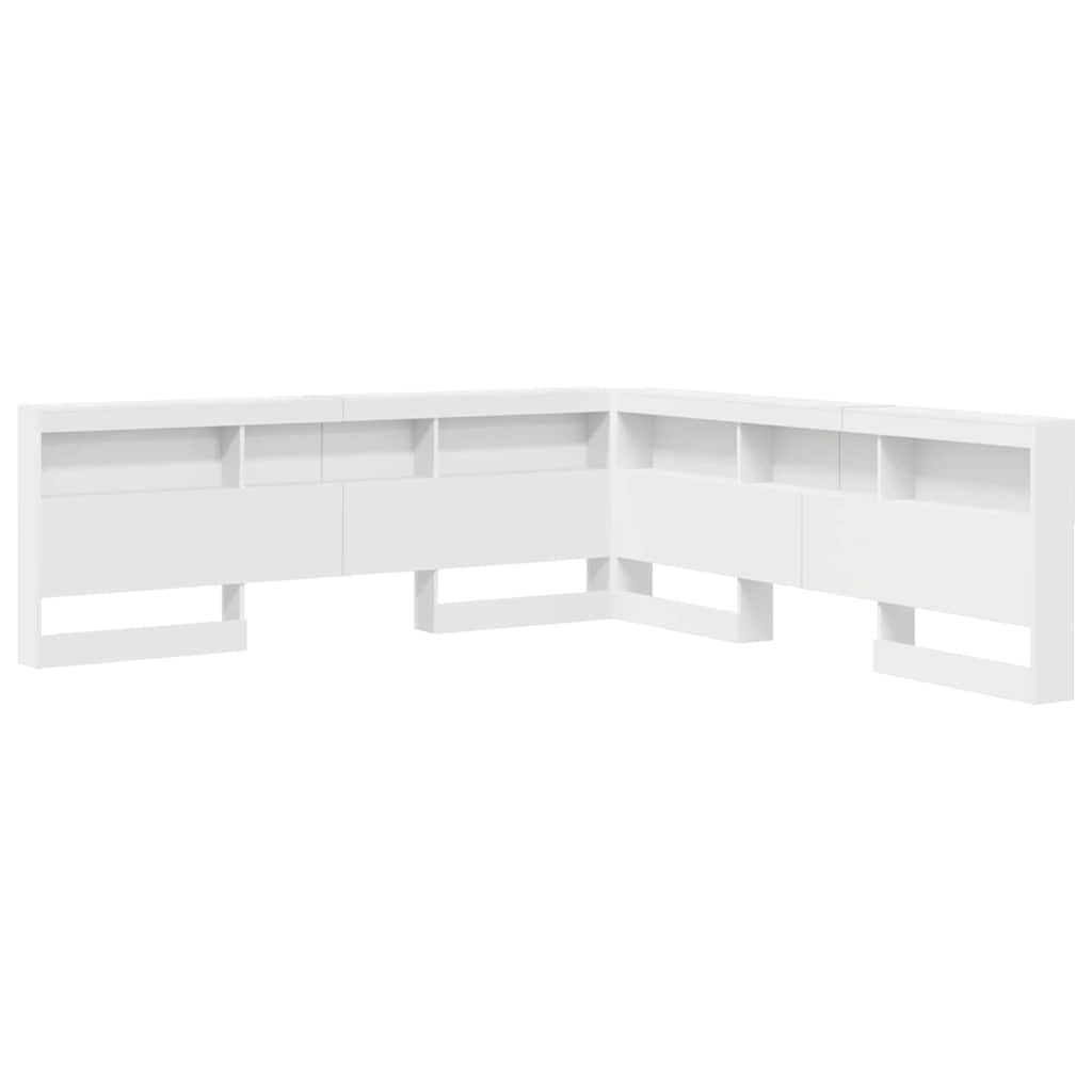 Storage Headboard with Shelf White 180 cm Engineered Wood