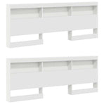 Storage Headboard White Engineered Wood