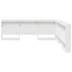 Storage Headboard White Engineered Wood