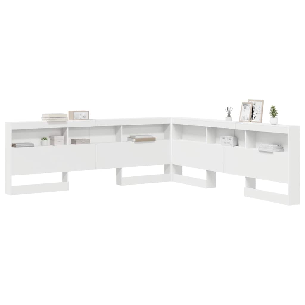 Storage Headboard with Shelf White 180 cm Engineered Wood