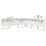 Storage Headboard White Engineered Wood