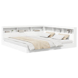 Bookcase Bed with Headboard White 180 x 200 cm Engineered wood