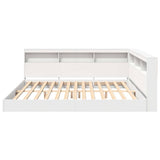 Bookcase Bed with Headboard White 180 x 200 cm Engineered wood - 45-Degree Angle