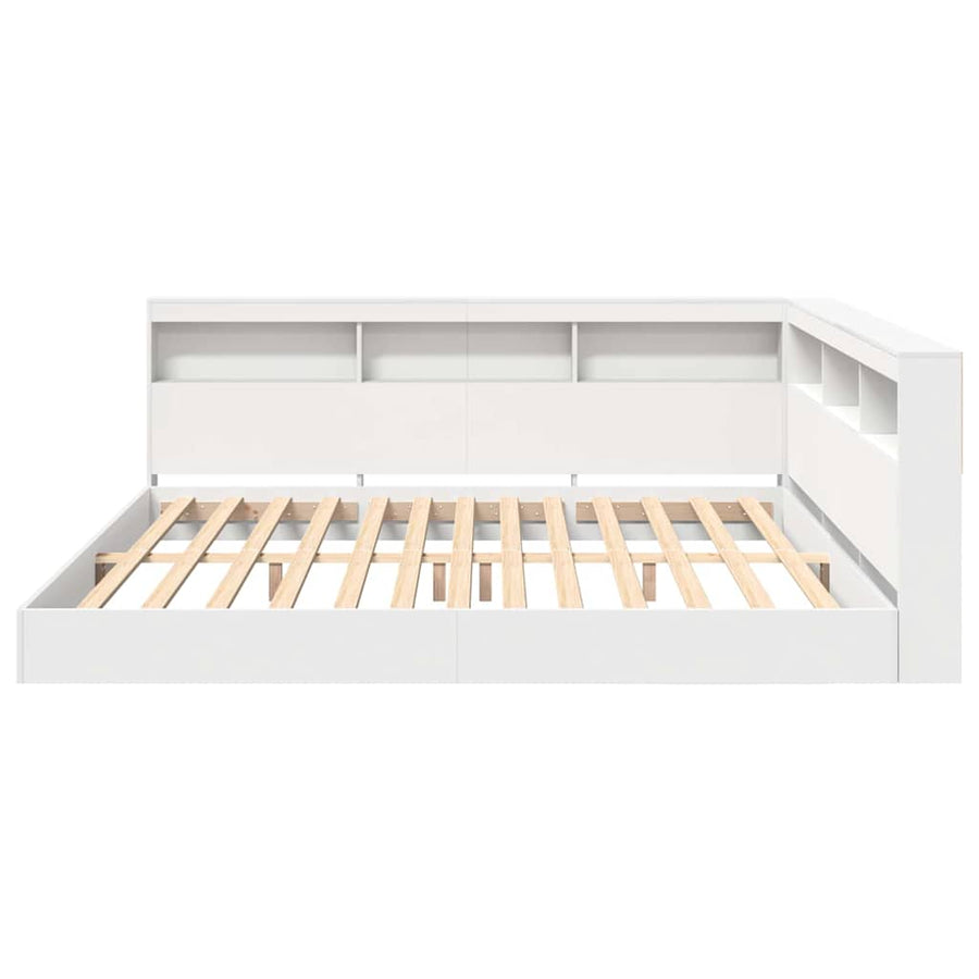 Bookcase Bed with Shelf White 180 x 200 cm Engineered Wood