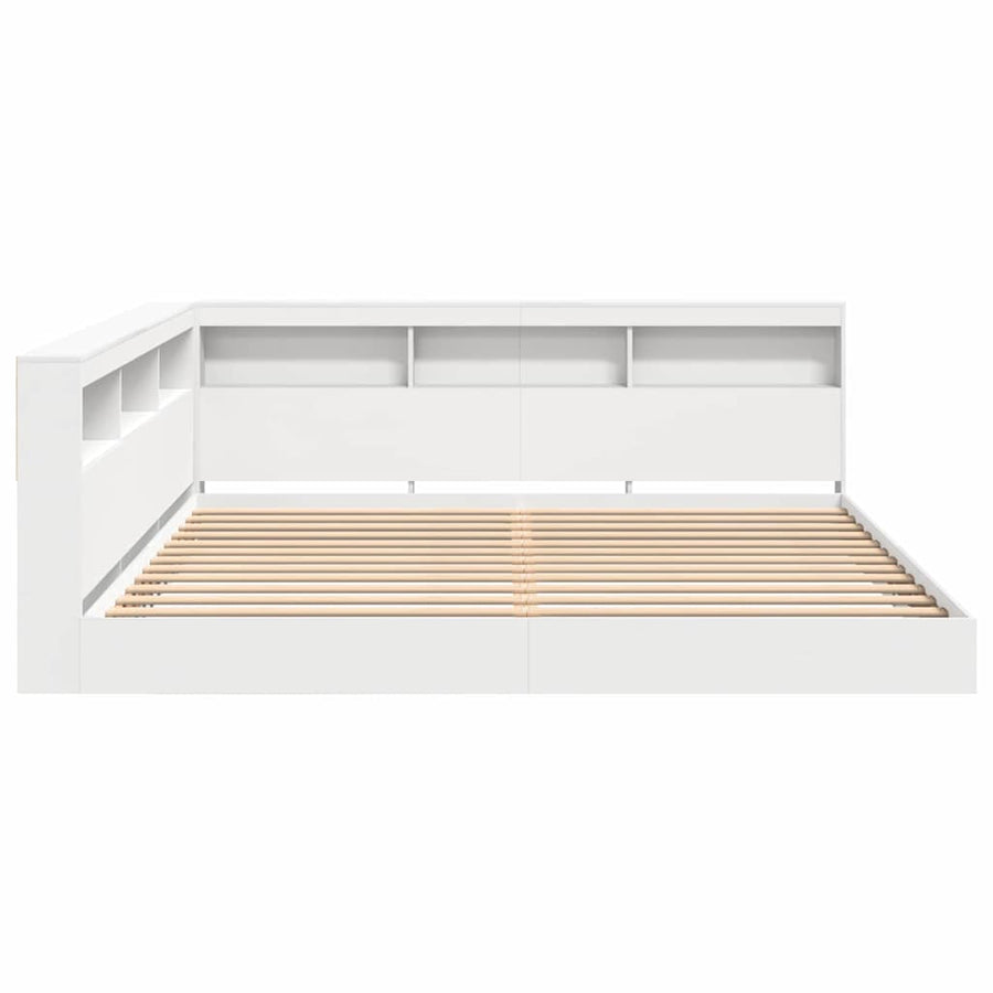 Bookcase Bed with Shelf White 180 x 200 cm Engineered Wood