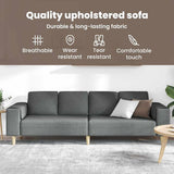 Sofa Set Dark grey Fabric - Close-Up Angle