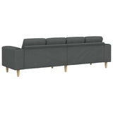 Sofa Set Dark grey Fabric - Rear View