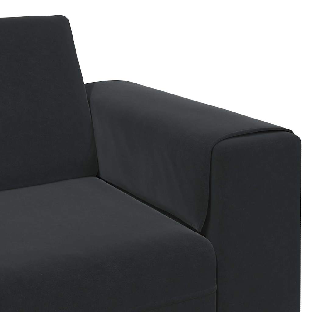 Sofa Set Black Velvet