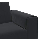 Sofa Set Black Velvet - Close-Up Angle