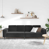 Sofa Set Black Velvet - Side View