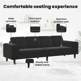 Sofa Set Black Velvet - Low Angle