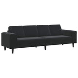 Sofa Set Black Velvet - Front View