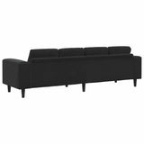 Sofa Set Black Velvet - Rear View
