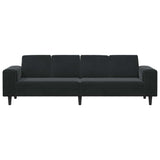 Sofa Set Black Velvet - Top-Down View