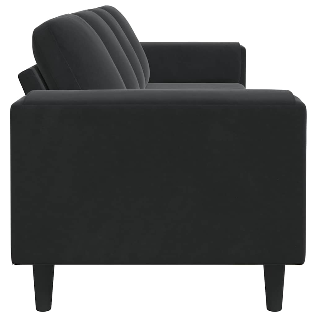 Sofa Set Black Velvet