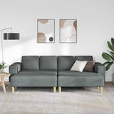Sofa Set 3 pcs Dark grey Fabric - Side View