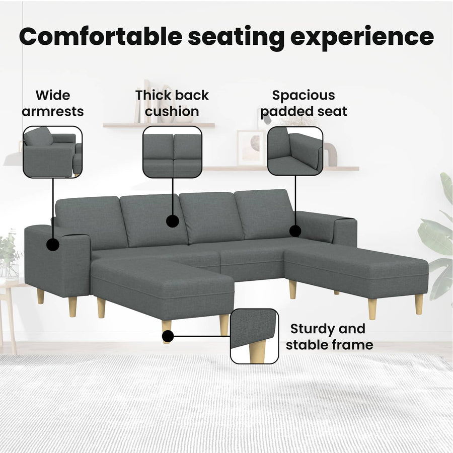 Sofa Set Dark grey Fabric