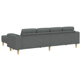 Sofa Set 3 pcs Dark grey Fabric - Rear View