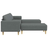 Sofa Set Dark grey Fabric - Rear View