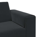 Sofa Set Black Velvet - Close-Up Angle