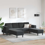 Sofa Set 3 pcs Black Velvet