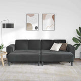 Sofa Set 3 pcs Black Velvet - Side View