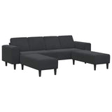Sofa Set 3 pcs Black Velvet - Front View