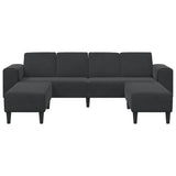 Sofa Set Black Velvet - Top-Down View