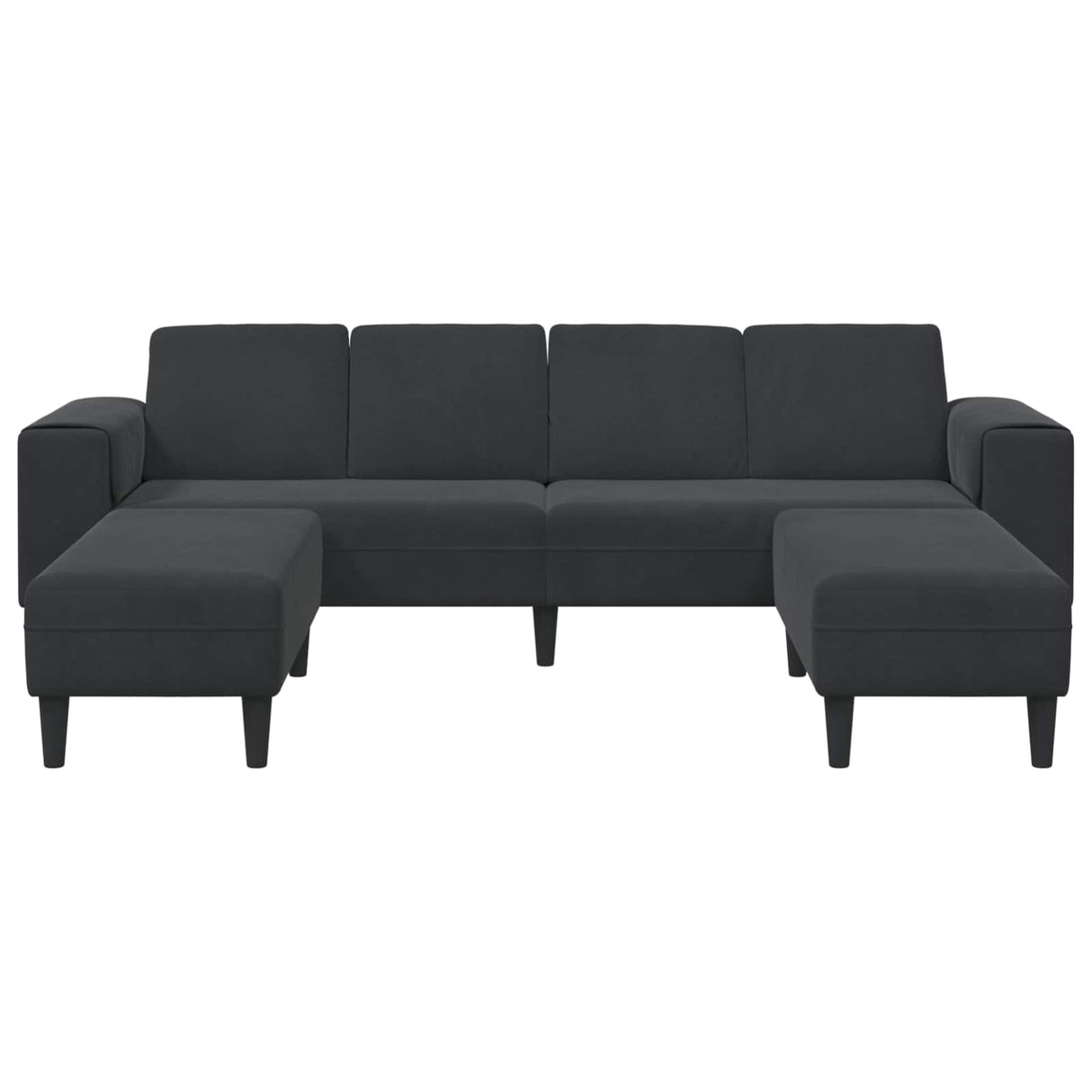 Living Room Couch 3 pcs Black 250 x 188 x 76 cm