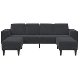 Living Room Couch 3 pcs Black 250 x 188 x 76 cm