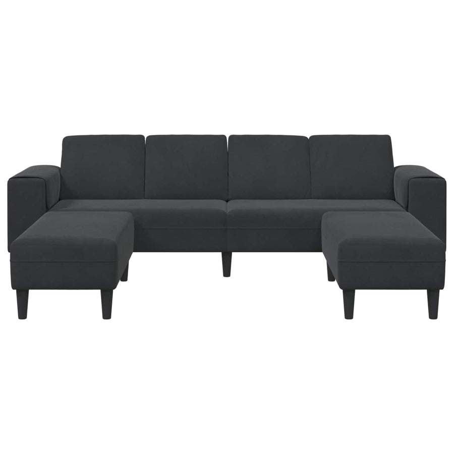 Living Room Couch 3 pcs Black