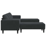 Living Room Couch 3 pcs Black 250 x 188 x 76 cm