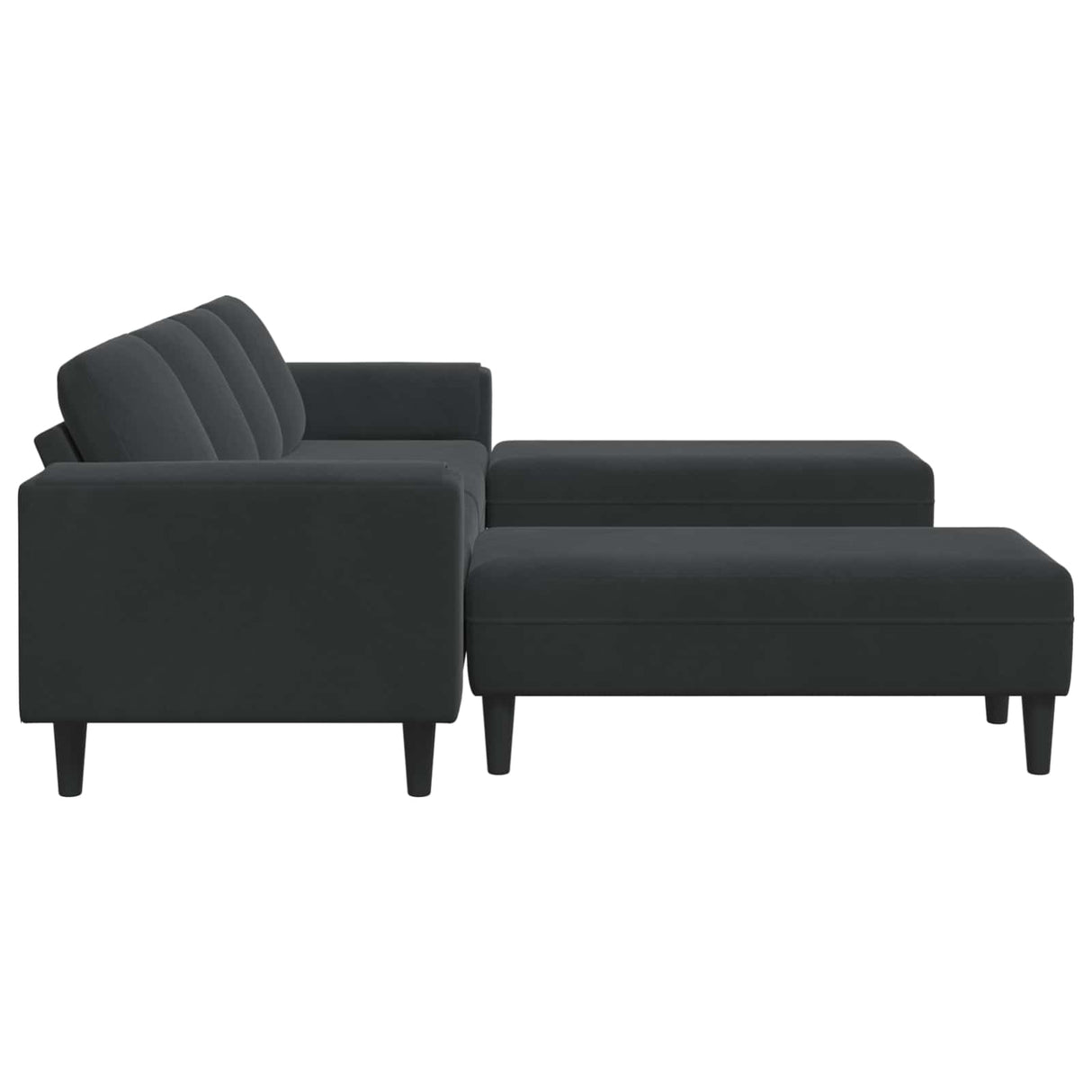 Sofa Set Black Velvet