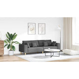 Fabric Sofa with Cushion Dark Grey 208 cm Fabric