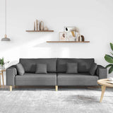 Fabric Sofa with Cushion Dark Grey 208 cm Fabric - Side View