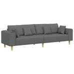 Sofa Dark Grey 250 x 77 x 76 cm Fabric