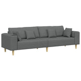 Fabric Sofa with Cushion Dark Grey 208 cm Fabric - Front View