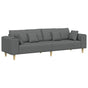 Sofa Dark Grey 250 x 77 x 76 cm Fabric