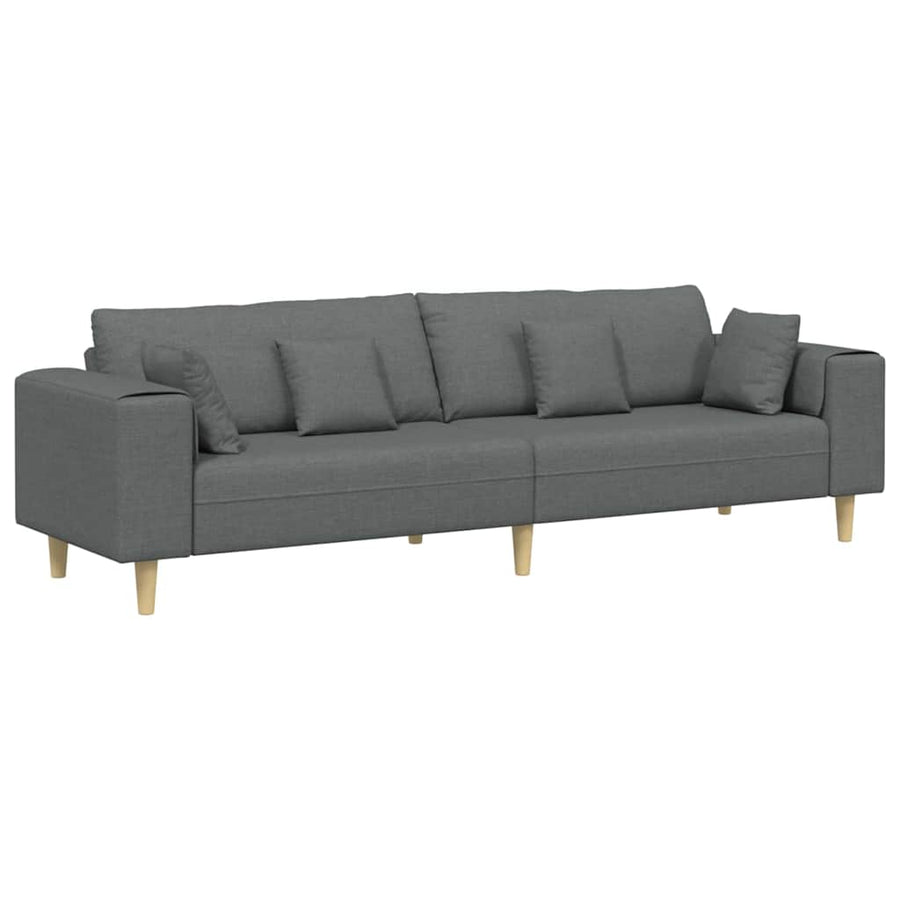 Sofa Dark Grey 250 x 77 x 76 cm Fabric
