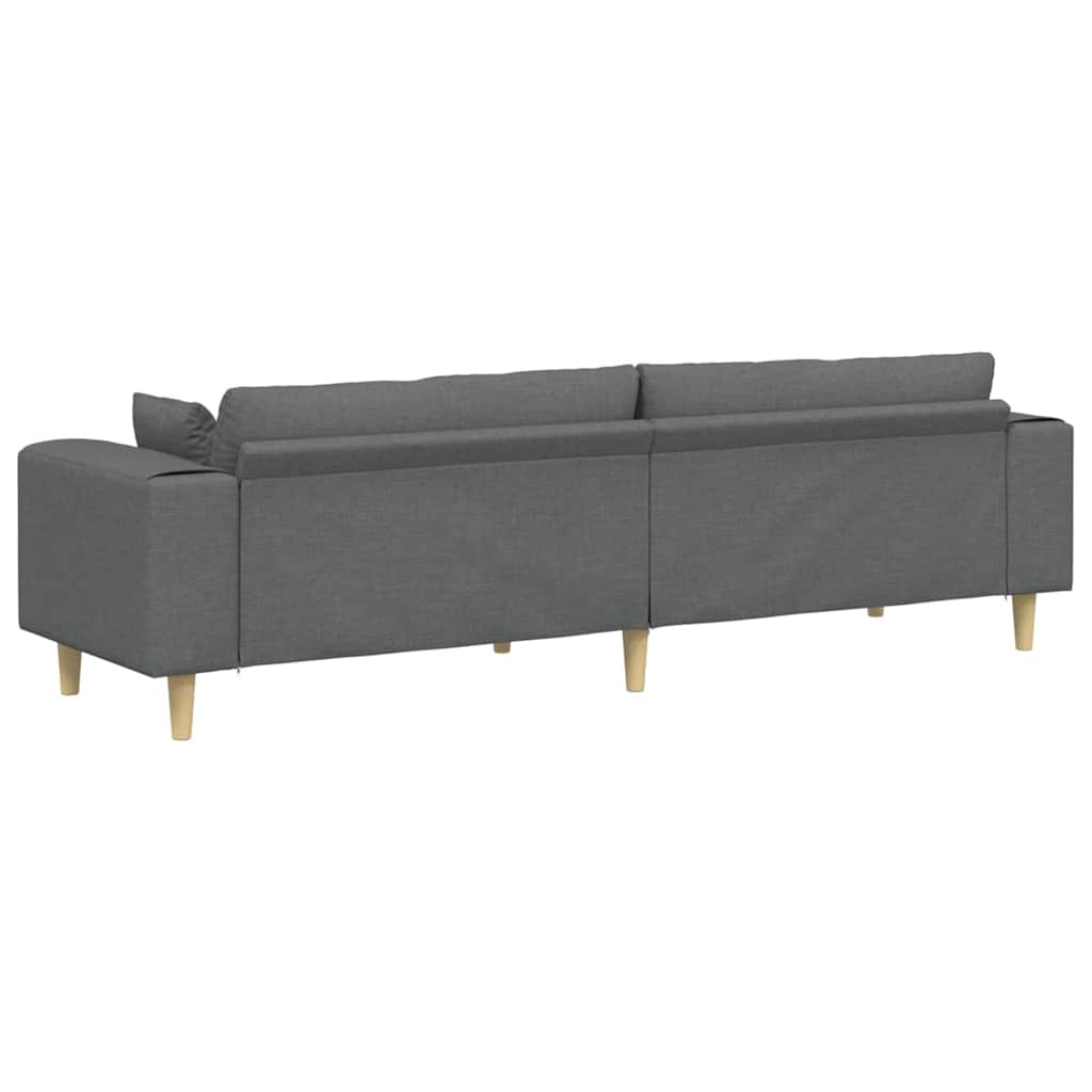 Fabric Sofa with Cushion Dark Grey 208 cm Fabric
