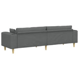 Fabric Sofa with Cushion Dark Grey 208 cm Fabric