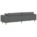 Sofa Dark Grey 250 x 77 x 76 cm Fabric