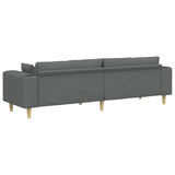 Fabric Sofa with Cushion Dark Grey 208 cm Fabric - Rear View